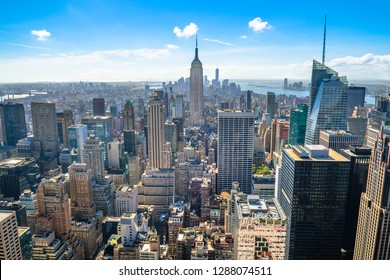 Beautiful skyline of Midtown Manhattan from Rockefeller Observatory - Top of the Rock  - New York, USA