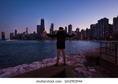 Beautiful Skyline Shot At North Avenue Beach 