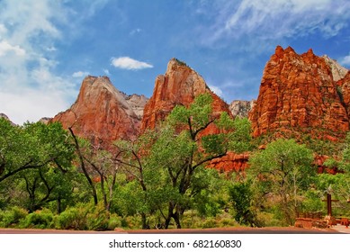 Beautiful slopes of Zion canyon. Utah. USA.  - Shutterstock ID 682160830