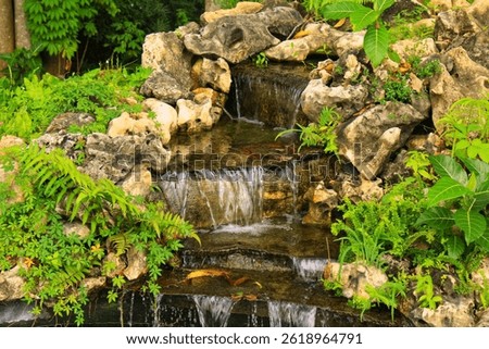 Beautiful small pool with an additional mini waterfall on the edge