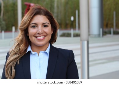 Beautiful Smiley Confident Businesswoman Portrait Outside