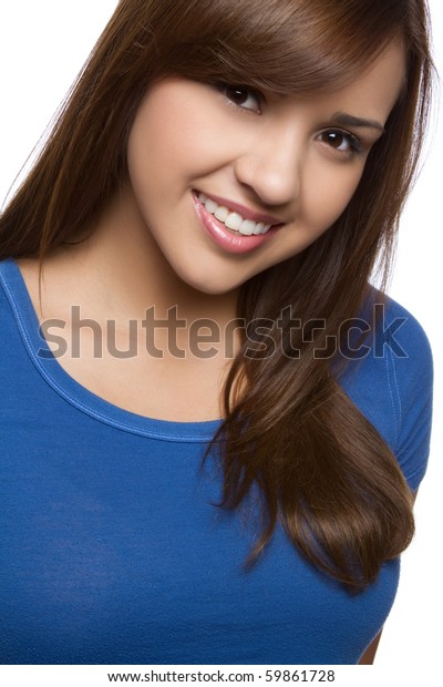 Beautiful Smiling Hispanic Girl Headshot Stock Photo (Edit Now) 59861728