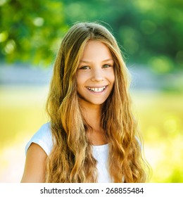 Beautiful Smiling Teenage Girl White Blouse Stock Photo 268855484 ...