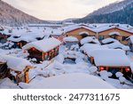 The beautiful snow scape in China Snow Town.