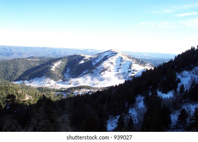 The Beautiful Snow-capped Mountains Off Ski Apache In Ruidoso, New Mexico.