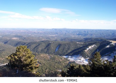 The Beautiful Snow-capped Mountains Off Ski Apache In Ruidoso, New Mexico.