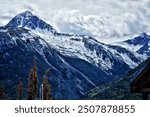 beautiful snowy mountain scenery in alaska