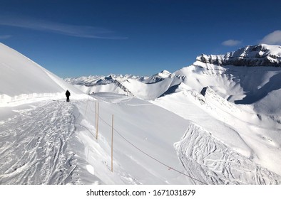 Beautiful Snowy Peaks At Lake Louise Ski Resort