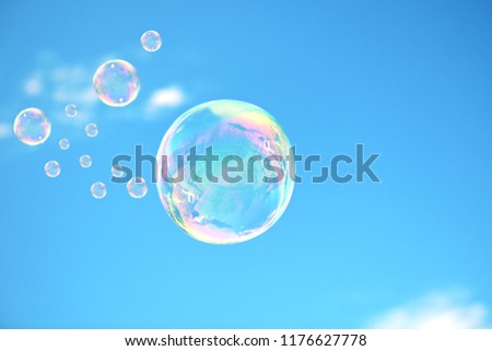 Similar – Image, Stock Photo Lots of soap bubbles in the sky