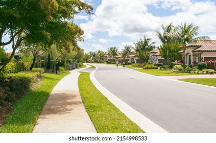 Beautiful South Florida Golf Community Background And Real Estate Investing Concept