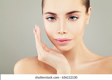 Beautiful Spa Model Woman with Healthy Skin. Perfect Face - Shutterstock ID 636112130