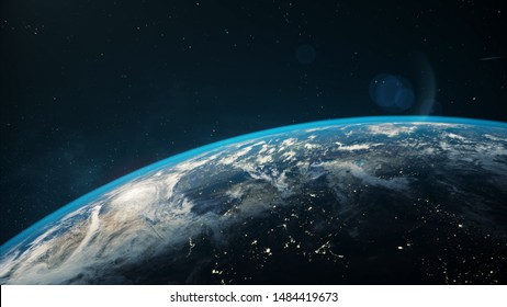 Beautiful space view of the Earth with cloud formation.  - Powered by Shutterstock