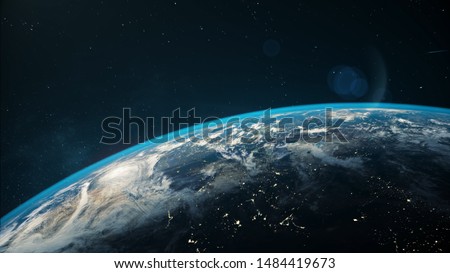 Beautiful space view of the Earth with cloud formation. 