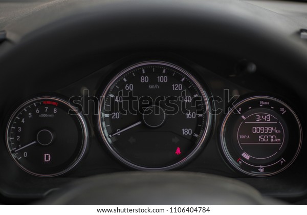 Beautiful speed meter on\
car automobile