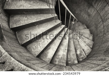 beautiful spiral staircase at an emergency exit