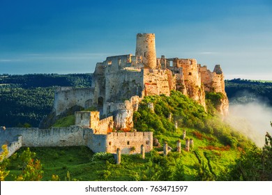 Beautiful Spis Castle At The Sunrise, UNESCO Heritage,Slovakia