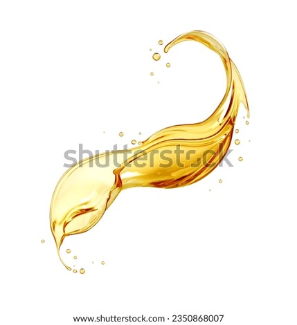 Beautiful splash of sunflower oil isolated on a white background
