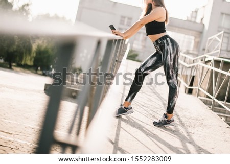 Similar – Attractive fit man running at sunset light