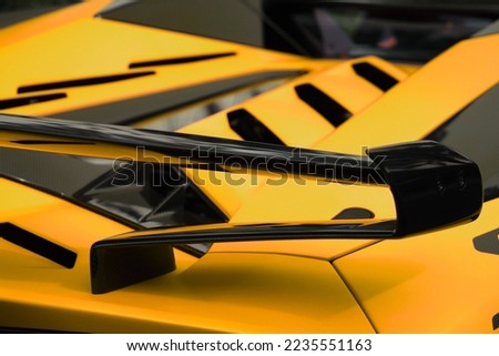 Beautiful sports car up close in detail 
