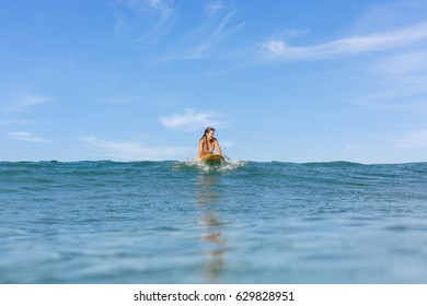 Surfing Paddling To Catch Wave Stock Photos Images