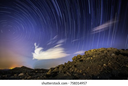 Beautiful Star Trails From Sakhir, Bahrain