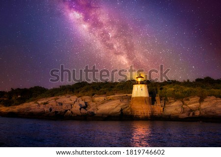 Similar – Image, Stock Photo Lighthouse with a dramatic cloudy Sunrise