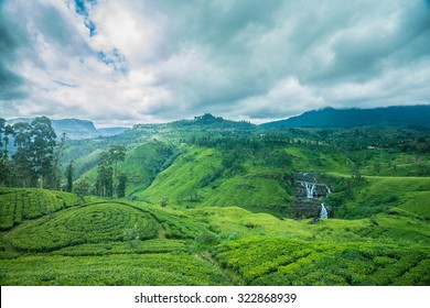 Beautiful St.clairs Waterfall Landscape In Sri Lanka
