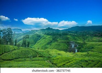 Beautiful St.clairs Waterfall Landscape In Sri Lanka