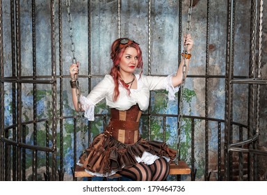 Beautiful Steampunk Woman Cage Stock Photo Shutterstock