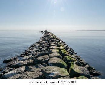 Beautiful Stone Breakwater, Calm Sea, Pärnu Bay, Estonia