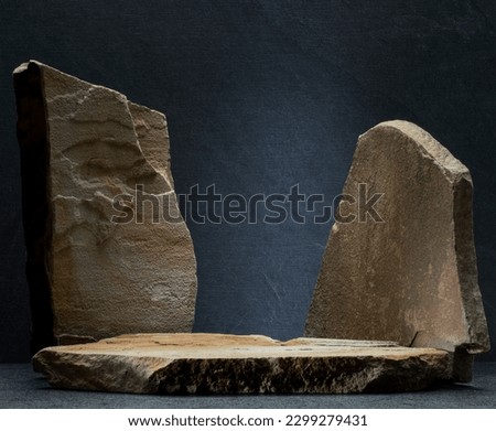 beautiful stones on gray background for podium background banner