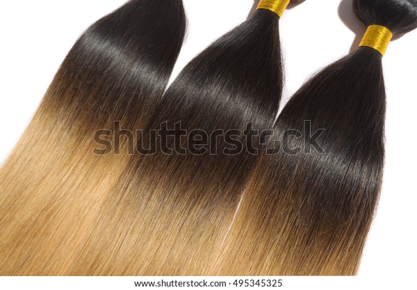 Beautiful Straight Ombre Two Tone Black Stock Photo Edit
