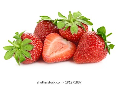 Beautiful strawberries isolated on white  - Shutterstock ID 191271887