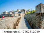 Beautiful street of old town Saint-Malo, Bretagne, France