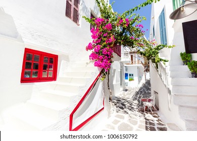 Beautiful Street In Paros, Greece