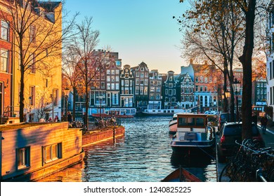 Beautiful Streets Of Amsterdam In Autumn