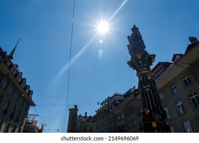 Beautiful Streets Of Bern. Swiss Architecture Background