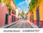 Beautiful streets and colorful facades of San Miguel de Allende in Guanajuato, Mexico	
