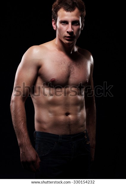 Beautiful Strong Young Guy Photoshoot Studio Stock Photo Edit Now 330154232