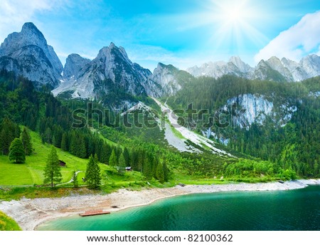 Similar – Foto Bild Schöner Gosausee und Dachsteingipfel, Österreich