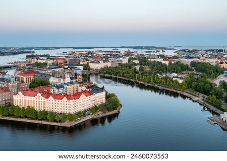 Similar – Image, Stock Photo Helsinki, Finland. View Of Pohjoisranta Street In Evening Or Night Illumination. Colourful Night Starry Sky In Dark Blue Colors. Sky Glowing Stars Background. Sky Gradient