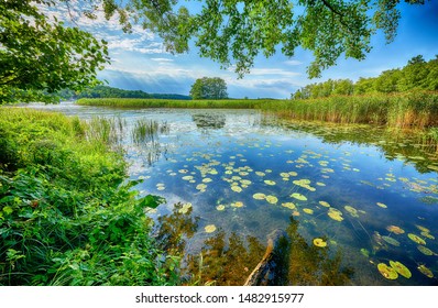 Beautiful Summer Day On Masuria Lake District In Poland