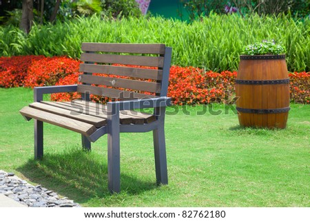 Beautiful Summer Garden Bench Big Decorative Stock Photo Edit Now