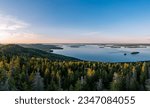 Beautiful summer landscape from a drone. Koli National Park. Finland