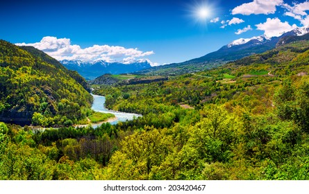 Beautiful Summer Landscape In The French Alps
