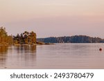 Beautiful summer seascape. Summer in Finland , Gulf of Finland at sunset