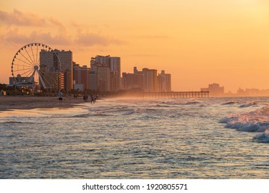 Beautiful Summer Sunrise In The Myrtle Beach In South Carolina