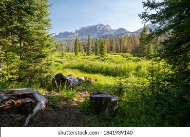 Beautiful summer view of Shoshone National Forest, in the Brooks Falls area near Dubois - Shutterstock ID 1841939140