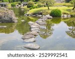 Beautiful Summer view of Suizenji Koen or Suizenji Park, Kumamoto, Japan