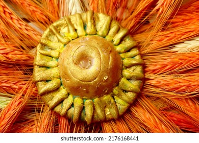 Beautiful Sun Symbol With Orange Grains For Lammas Or Lughnasadh Pagan Sabbath